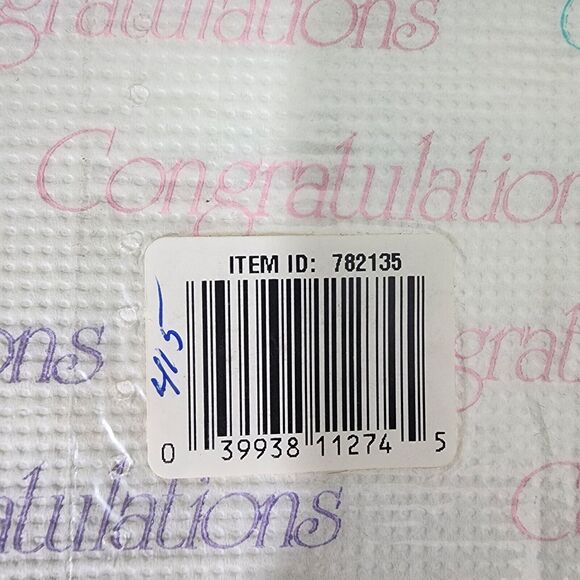 Vintage Paper Art Extra Large Table Cover Congratulations 54x102" Tablecloth - Picture 5 of 5